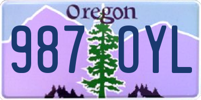 OR license plate 987OYL
