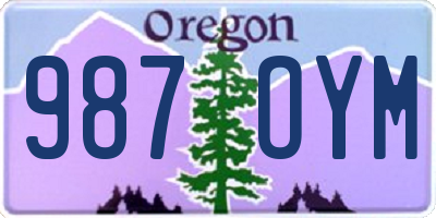 OR license plate 987OYM