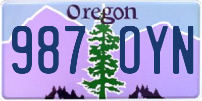 OR license plate 987OYN
