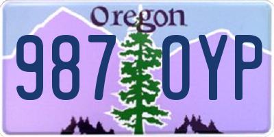 OR license plate 987OYP