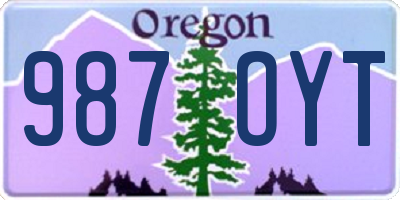 OR license plate 987OYT