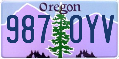 OR license plate 987OYV