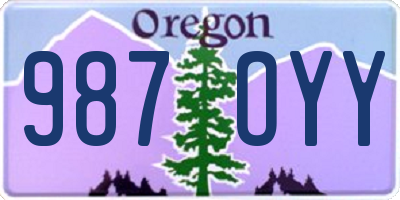 OR license plate 987OYY