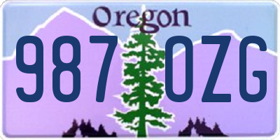 OR license plate 987OZG