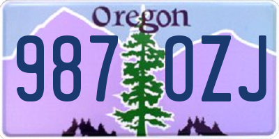 OR license plate 987OZJ