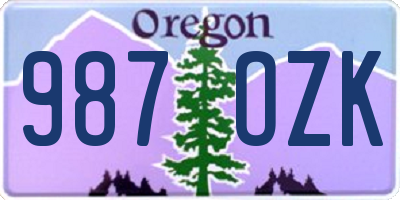 OR license plate 987OZK