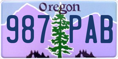 OR license plate 987PAB