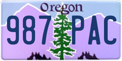 OR license plate 987PAC