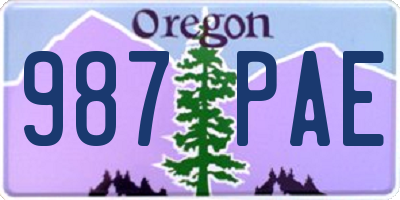OR license plate 987PAE