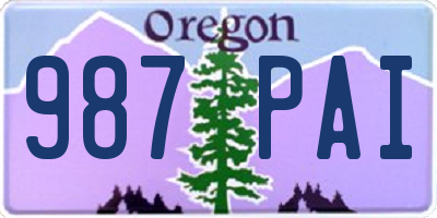 OR license plate 987PAI