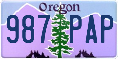 OR license plate 987PAP