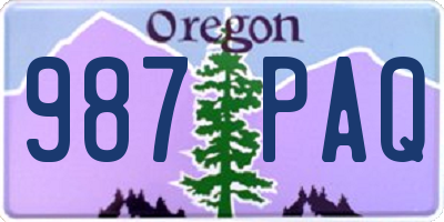 OR license plate 987PAQ
