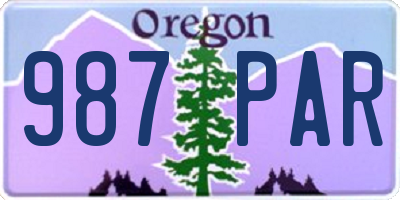 OR license plate 987PAR