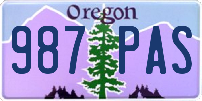 OR license plate 987PAS