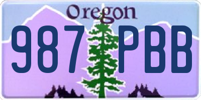 OR license plate 987PBB