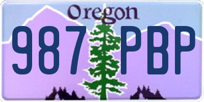 OR license plate 987PBP