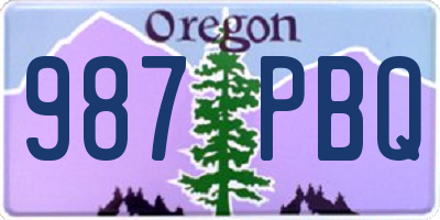 OR license plate 987PBQ