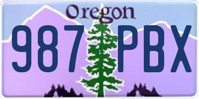 OR license plate 987PBX