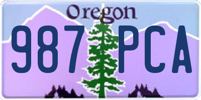 OR license plate 987PCA