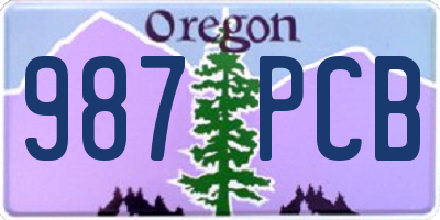 OR license plate 987PCB