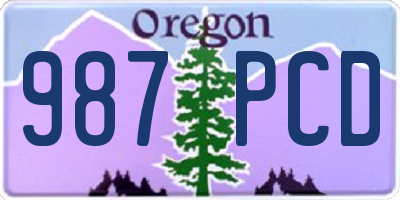OR license plate 987PCD