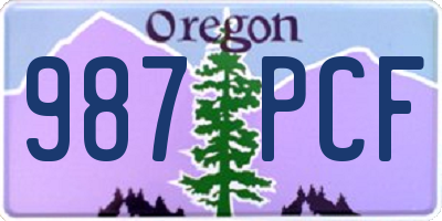 OR license plate 987PCF