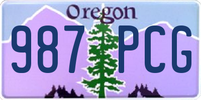 OR license plate 987PCG