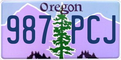 OR license plate 987PCJ
