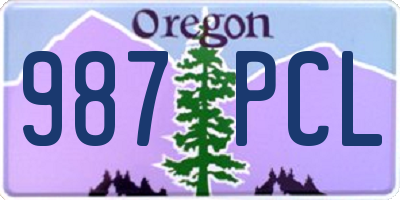 OR license plate 987PCL
