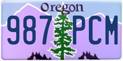 OR license plate 987PCM