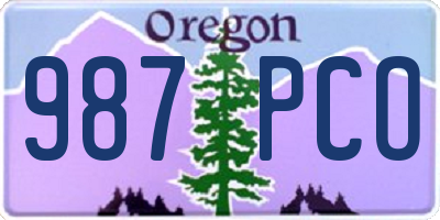 OR license plate 987PCO