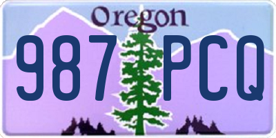 OR license plate 987PCQ