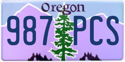 OR license plate 987PCS