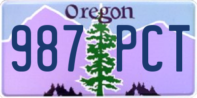 OR license plate 987PCT