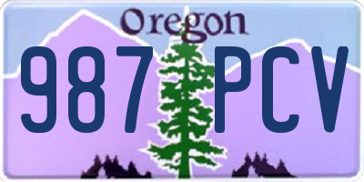 OR license plate 987PCV