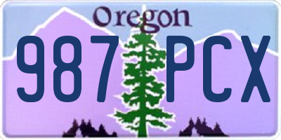 OR license plate 987PCX