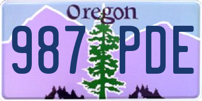 OR license plate 987PDE