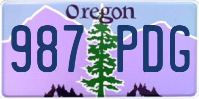 OR license plate 987PDG