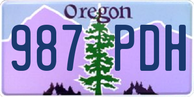 OR license plate 987PDH