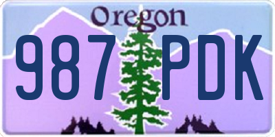OR license plate 987PDK