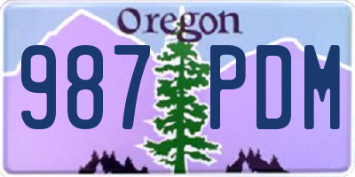 OR license plate 987PDM