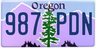 OR license plate 987PDN
