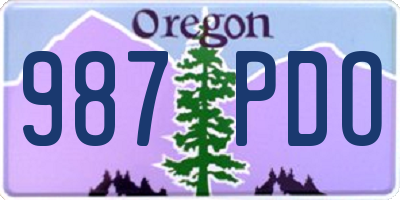 OR license plate 987PDO