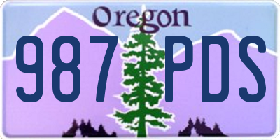 OR license plate 987PDS