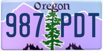 OR license plate 987PDT