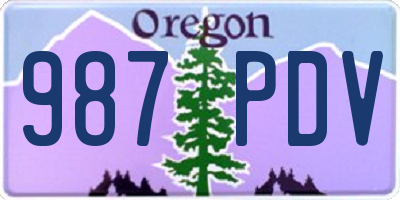 OR license plate 987PDV