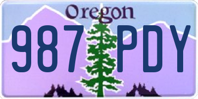 OR license plate 987PDY