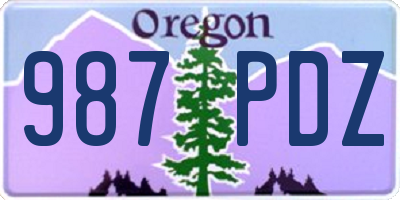 OR license plate 987PDZ