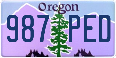 OR license plate 987PED