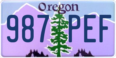 OR license plate 987PEF